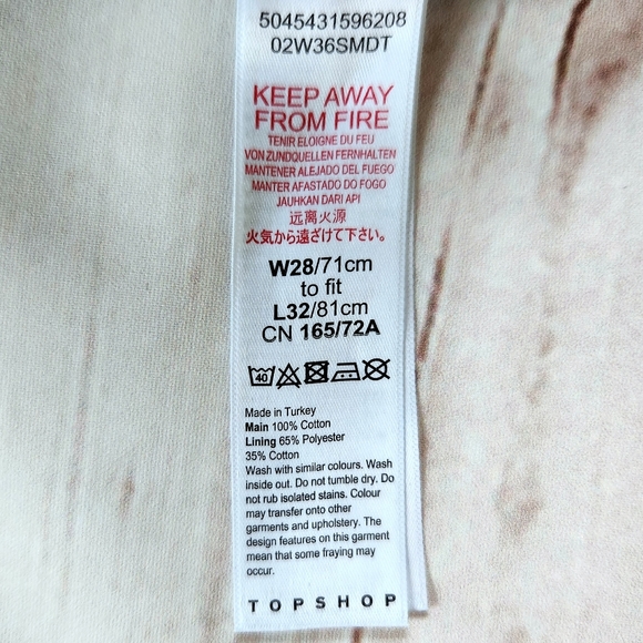 Topshop "Mom" Distressed Hem High Rise Straight Leg Blue Jeans | Women's Size 28 - Picture 12 of 14